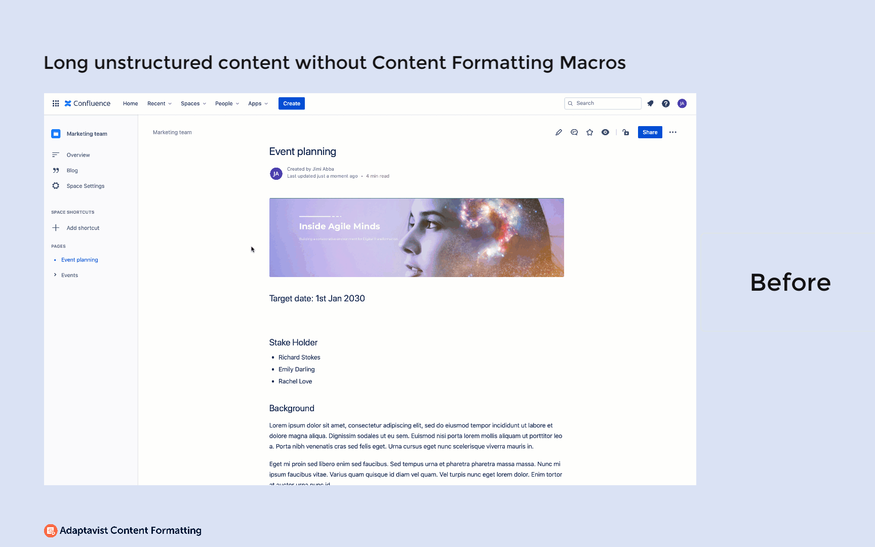 Content Formatting Macro Before